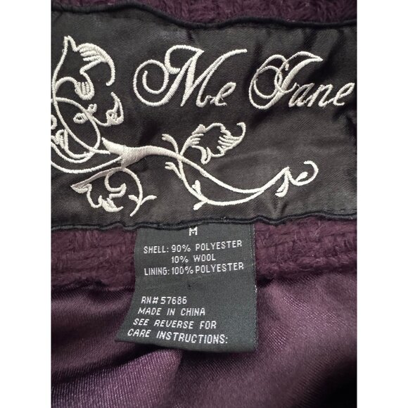 Me Jane Plum Textured Pea Coat - Picture 4 of 9